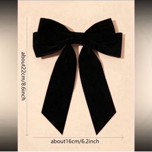 2 pcs Elegant Black Velvet Hair Bow - Picture 5 of 9